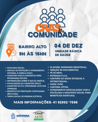 Bairros rurais recebem o Programa “CRAS na Comunidade” realizado pela Prefeitura de Antonina