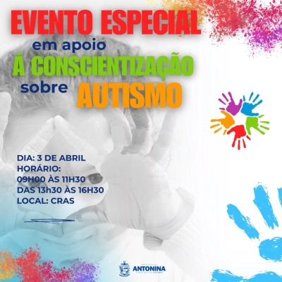 Evento Especial em prol da Consciência do Autismo será realizado em Antonina 