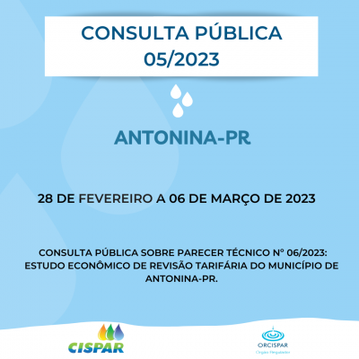 Consulta Pública sobre a Revisão Tarifária do Município de Antonina