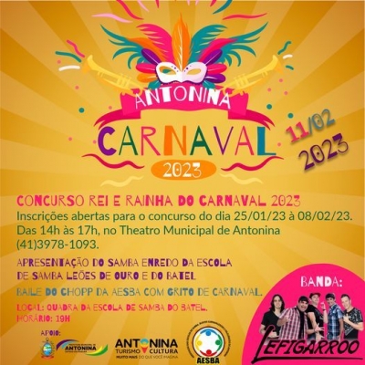 Concurso rei e rainha do Carnaval de Antonina 2023