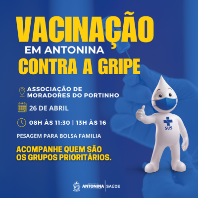 Vacinação Contra a Gripe acontece neste sábado no bairro do Portinho