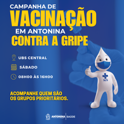 Vacinação contra a gripe já está disponível em Antonina para o público prioritário