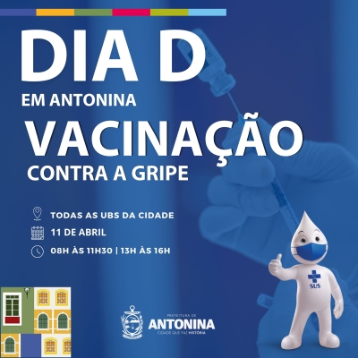 Atenção para a data do Dia D de vacinação contra a gripe em Antonina
