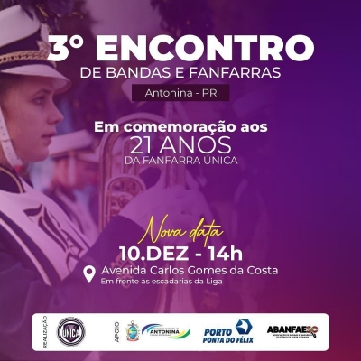 Antonina recebe o 3º Encontro de Bandas e Fanfarras