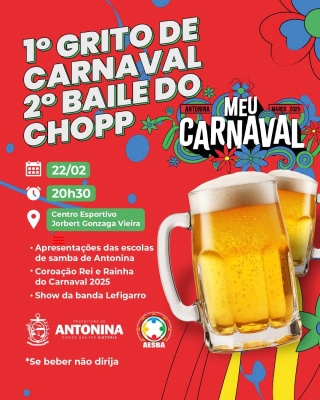 Baile do Chopp e Grito de Carnaval movimentam Antonina neste sábado