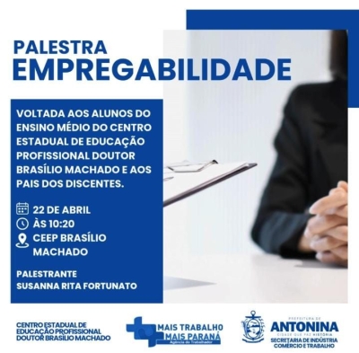 Prefeitura de Antonina promove palestra sobre Empregabilidade 