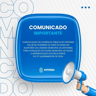 Convocação para Audiência Pública em Antonina