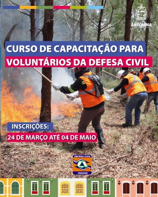 Curso de Capacitação para Atuação de Voluntários da Defesa Civil do Paraná.