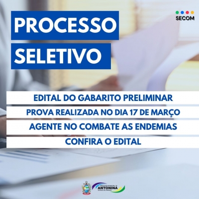 Prefeitura de Antonina divulga gabarito preliminar do Processo Seletivo Público