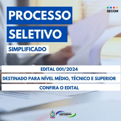 Prefeitura de Antonina divulga Processo Seletivo Simplificado para estagiários 