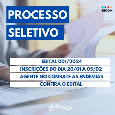 Prefeitura de Antonina abre Processo Seletivo para Agentes de Combates as Endemias