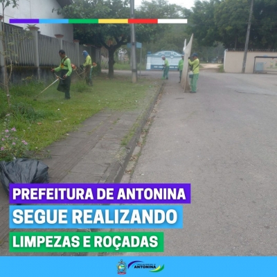 Prefeitura de Antonina segue dando continuidade as roçadas e limpezas na cidade