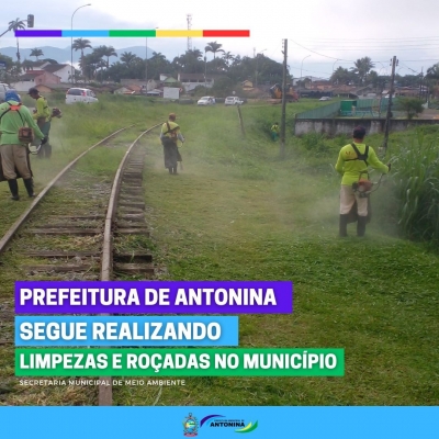 Prefeitura de Antonina segue dando continuidade as roçadas e limpezas na cidade