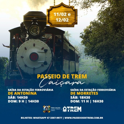 Conheça o passeio de Trem Caiçara