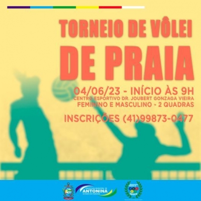 Abertas as inscrições para o Torneio de Vôlei de Praia