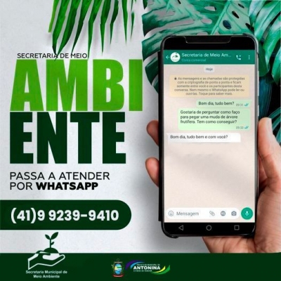 Secretaria de Meio Ambiente agora com WhatsApp novo