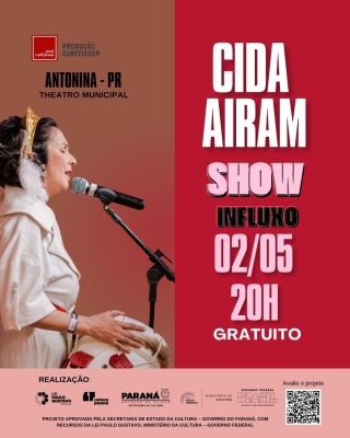 Theatro Municipal recebe Cida Airam apresentando o show “Influxo