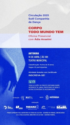 Antonina recebe oficina e espetáculo da Sutil Companhia de Dança 