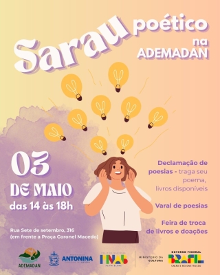 Antonina recebe o primeiro “Sarau Poético: Poesia na Calçada” na ADEMADAN