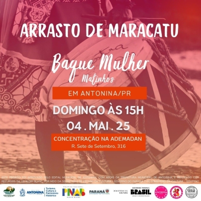 Baque Mulher Matinhos realiza arrasto de Maracatu nas ruas de Antonina 