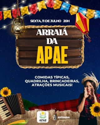 Venha fazer parte do Arraiá da APAE