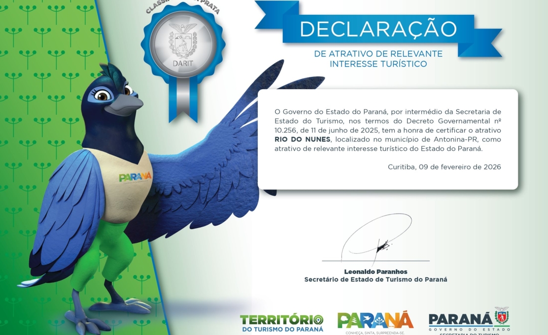 Antonina Recebe Certificado Que Reconhece O Rio Do Nunes Como Atrativo Relevante Tur�...