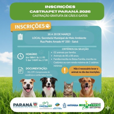 INSCRIçõES CASTRAPET PARANá 2026
