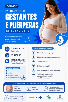 1º Encontro de Gestantes e Puérperas reúne orientações de saúde e oficinas práticas em Antonina